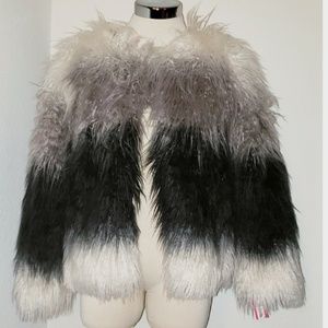 Exhilaration Ombre Faux Fur Coat  NWT